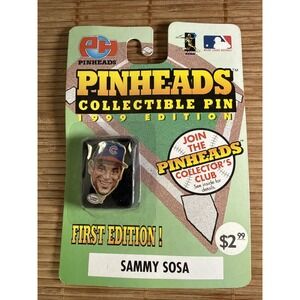 VTG Sammy Sosa Pinheads Collectible Pin 1999 1st Edition MLB Sealed Chicago Cubs